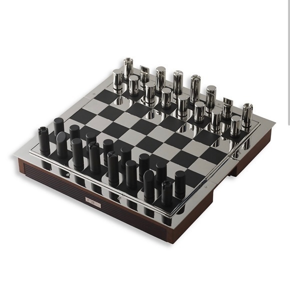 Ralph Lauren Sutton Carbon Fiber Chess Set NIB $2603 - Picture 1 of 3